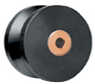 4 inch Hard Plasatic UHMW Groove Wheel with a Brass Bushing