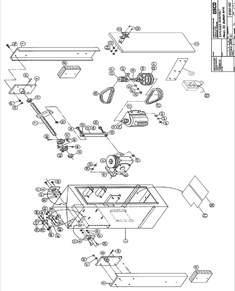 OSCO LINEAR Replacement Parts for the BGU SG Arm Barrier Opener Motor Pulley Belt Reducer Arm Assembly
