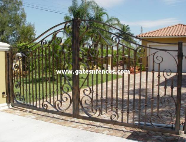 Garden Gates-Walk Thru Gates-Wrought Iron or Aluminum Garden Pedestrian Gates