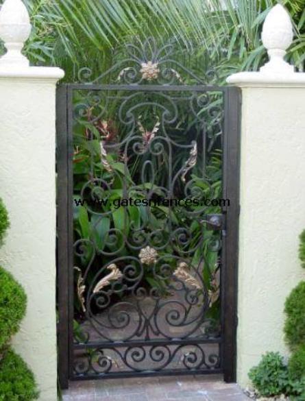 Decorative Ornamental Custom Garden Gates in Aluminum Powder Coat Oven Baked